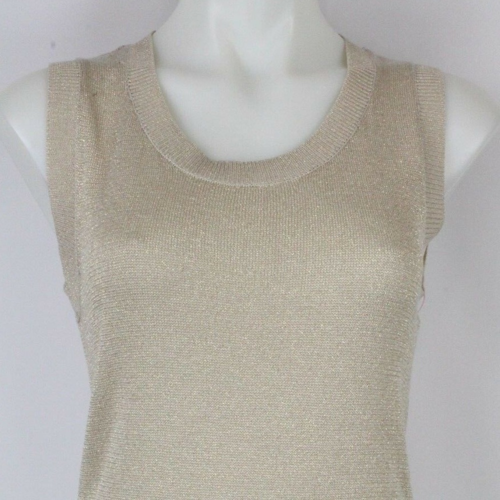 Molly Bracken Metallic Gold Knit Tank Size Medium